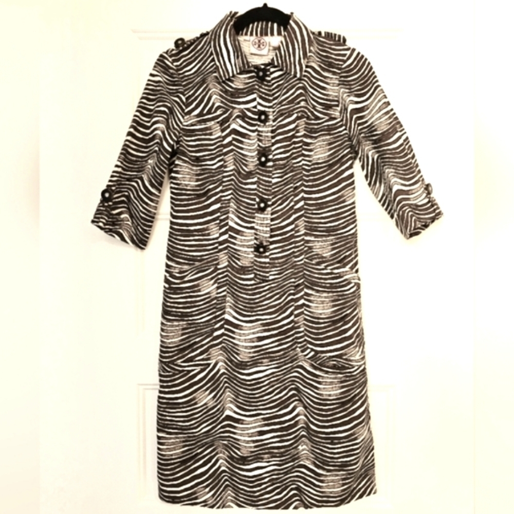 New Tory Burch Zebra Striped Dress sz 2